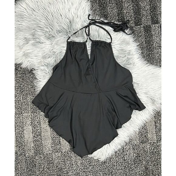 Women's V-Neck Sleeveless Black Halter Tank In 3xlarge‎ - Picture 1 of 3